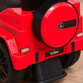 HOMCOM Ride-on autó tolókarral Mercedes-Benz G350 Ride-on jármű kormánykerékkel 3 az 1-ben tolható autó, piros