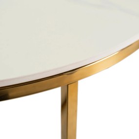 Fehér Márványhatású Kőlap Dohányzóasztal. MARINE