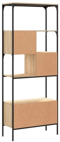 5 szintes sonoma tölgy színű fa könyvespolc 76 x 33 x 188,5 cm