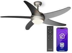 Bolero 2 az 1-ben Smart, mennyezeti ventilĂĄtor, Ă 132 cm, fĂ©ny 55 W, tĂĄvirĂĄnyĂtĂł, vezĂ©rlĂ©s applikĂĄciĂłn keresztĂŒl, 2 menetirĂĄny