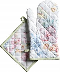 Hőálló Pamut Sütőkesztyű és Fehér Konyharuha Szett