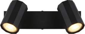 Globo 57918-2B Fali spotlámpa, fém fekete matt, alumínium fekete matt, HxSzxM: 260x60x145mm, 2x GU10 25W 230V izzók nélkül