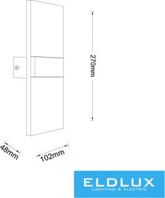 UNIVERSO Fali lámpa LED 8w 400lm 4000k IP20 100×270mm fehér