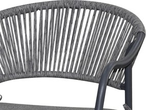 Kerti szék, fém, polyrattan, szürke, AZC-L1352 GREY
