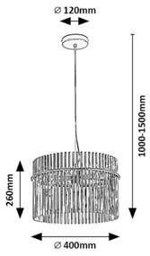 Rabalux 72261 - Csillár zsinóron INESA 1xE27/40W/230V