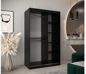 Ruhásszekrény 120 cm Eclipse (matt fekete + matt fekete). 1063390