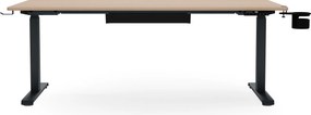 Elektromos íróasztal magasságállítással ergonomikus antracit/sonoma tölgy,1600x800 mm: ARIA