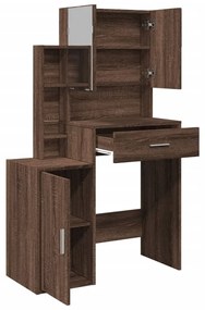 barna tölgy színű fésülködőasztal szekrénnyel 80 x 35 x 132 cm