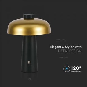 LED Dimmelhető Asztali lámpa tölthető LED/3W/5V 3000-6000K 1800 mAh fekete/arany