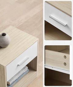 Éjjeliszekrények NOVERA szett 2 db 39x28 cm, bézs/fehér