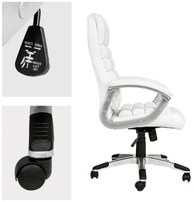 Prémium főnöki forgószék, 2 színben-fehér