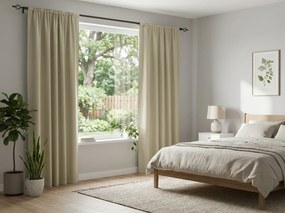 Függöny OXFORD 140x270 cm, világos bézs Felfüggesztés: Hullámos sínszalag