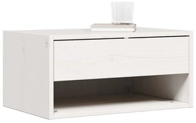 Éjjeli asztal fiókkal Fehér 50 x 32.5 x 24 cm Tömör fenyőfa