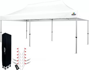 Összecsukható pavilon sátor 6x3 m ALU falak nélkül - alumínium váz, vízálló - falak nélkül - Fehér