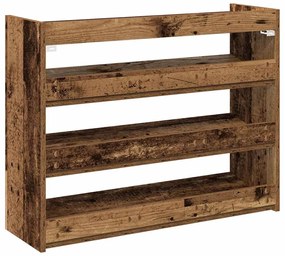 antik fa szerelt fa cipőtartó 80x25x62 cm