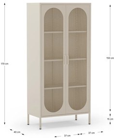 Krémszínű szekrény 80x170 cm Diora – Marckeric