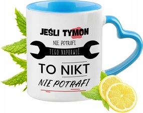 Timon kék bögre szív alakú füllel Kávé ajándék