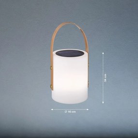 Fehér-barna LED asztali lámpa (magasság 34 cm) Bari – Fischer &amp; Honsel