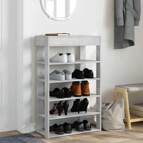 betonszürke szerelt fa cipőtartó 60x30x98 cm