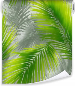 Tapéta Levelek Zöld Trópusi Flizelin Fal Nappali Hálószoba