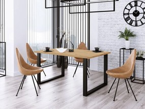 IMPER 4 négyzet alakú étkezőasztal - artisan tölgy / fekete matt