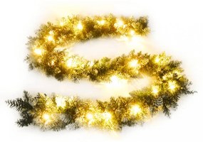 zöld PVC karácsonyi füzér LED-ekkel 5,2 m