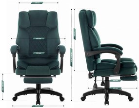 Ergonomikus irodai szék HC-1031 lábtartóval - zöld színű