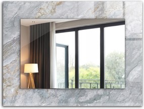 Dekoratív fali tükör nyomott mintás XXL 80x60 cm márvány szürke damil