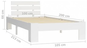 fehér tömör fenyőfa ágykeret 100 x 200 cm