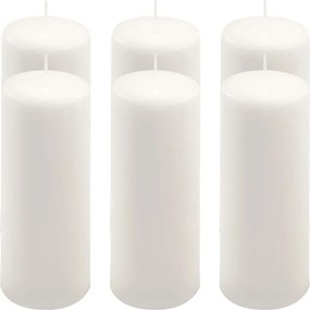 Gyertya készlet 20 cm Ø 7,5 cm  6 db fehér
