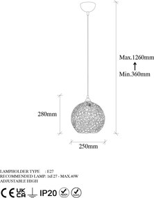 Hay függőlámpa, fekete