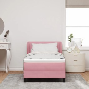 Box Spring Ágy Matraccal Rózsaszín 80x200 cm Bársonyos