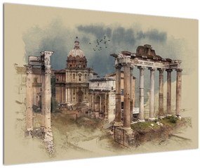 Kép - Forum Romanum, Róma, Olaszország (90x60 cm)
