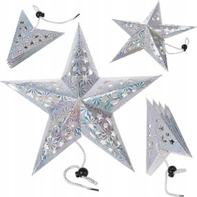 Nagy Papír Csillag Karácsonyi Dekoráció Áttört Ezüst Dekoráció 40CM 3D