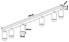 Brilagi - SELE DIAMANT 6xGU10/30W/230V fekete spotlámpa