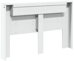 Fejtámla LED -es lámpákkal Fehér 160 x 16,5 x 103,5 cm Faanyag