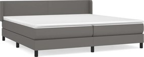 vidaXL szürke műbőr rugós ágy matraccal 200 x 200 cm