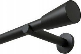Függönykarnis Szimpla Fém 25 mm Válogatás Fekete Kerekek Nélkül 300 cm