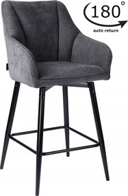 Hoker, bárszék, kárpitozott bárszék szürke háttámlával Elmo