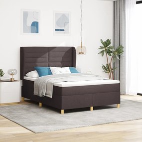 Boxspring Ágy Mattal Sötétbarna 140x200 cm Szövet