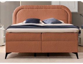 Narancssárga ágyneműtartós boxspring ágy 140x200 cm Ornes – Ropez