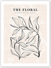 Boho absztrakt levél Poszter A1 59,4x84cm #T56