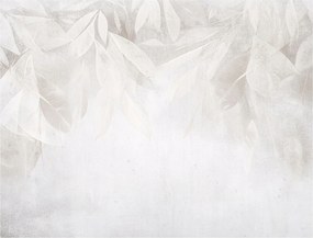 Fotótapéta Levelek Beton Szürke Loft Boho Hálószoba Nappali Tapéta 400x280