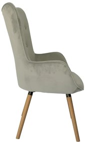 Világosszürke bársony fotel COZY