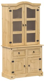 Corona tömör fenyőfa vitrinszekrény 100 x 48,5 x 179 cm