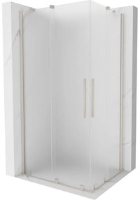 Mexen Velar Duo, zuhanykabin tolóajtóval 100 x 90 cm, 8 mm-es matt üveg, csiszolt acél, 871-100-090-32-97