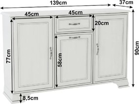 Kombinált komód 3D1S, woodline bézs, TIFFY 08