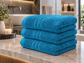 Comfort Maxi 100x180 cm azúrkék fürdőlepedő, 100% pamut