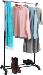 Görgős ruhaálvány, rozsdamentes fém/fekte műanyag, DOLFO NEW