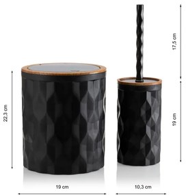 Fürdőszobai készlet REINA 5 db fekete/barna